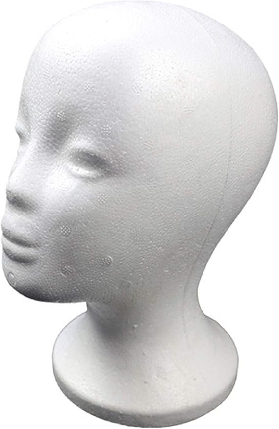 Dyllutrwhe Foam Head Female Styrofoam Female Foam Mannequin Head Model Hat Wig Jewelry Holder