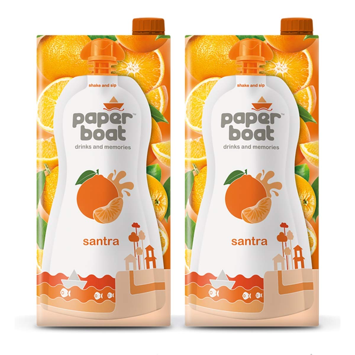 Paper Boat Fruit Juice Santra Orange Drink 1L (Pack of 2) Amazon