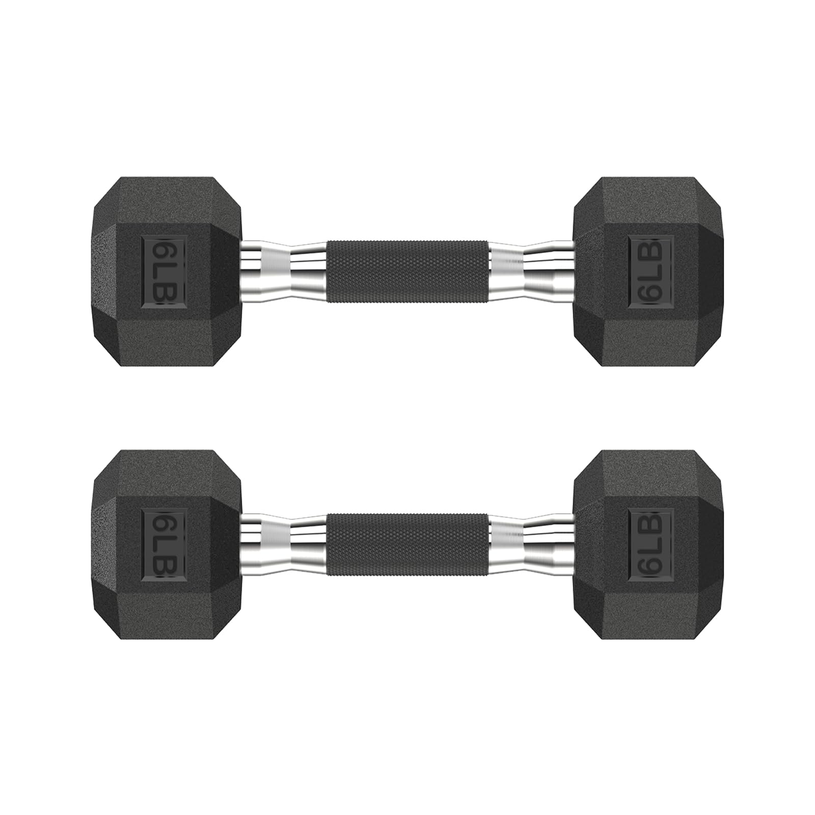 Photo 1 of HANDBODE Hex Rubber Dumbbells, Non-Slip Handle Design for Secure & Comfortable Grip, Hand Weights for Strength Training and Home Gym/Pair of 6 LB