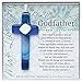 Handmade in USA Glass Cross with Sentiment - Gift for Godfather from Goddaughter/Godson/Godchild- Godfather Gift for Christmas/Baptism/Confirmation