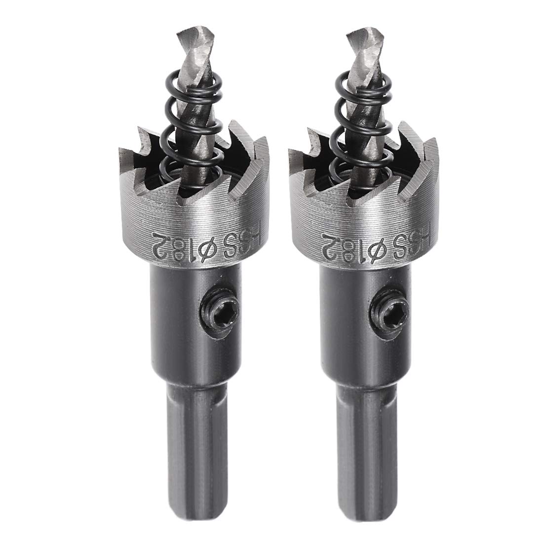 sourcingmap 2 Pcs 18.2mm High Speed Steel HSS Drill Bit Hole Saw Cutter for Metal Alloy Wood