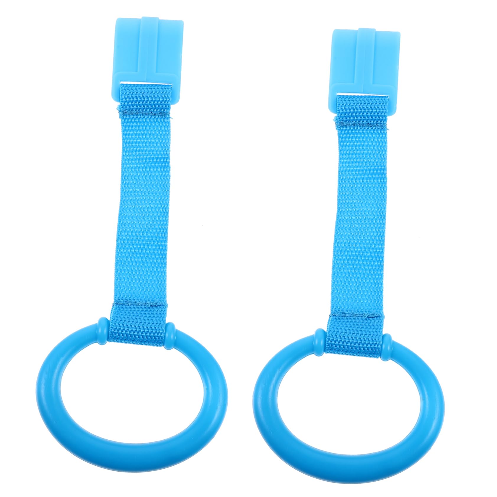 2Pcs Baby Pull Rings - Toddler Stand up Handles, Crib Hanging Rings, Walking Assist Tools, Portable and Durable Playpen Accessories - Blue