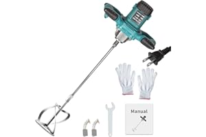 Wadukud Electric Handheld Cement Mixer, 2500W Portable Concrete Mortar Mud Mixer Drill with 6 Adjustable Speed for Mixing Mor