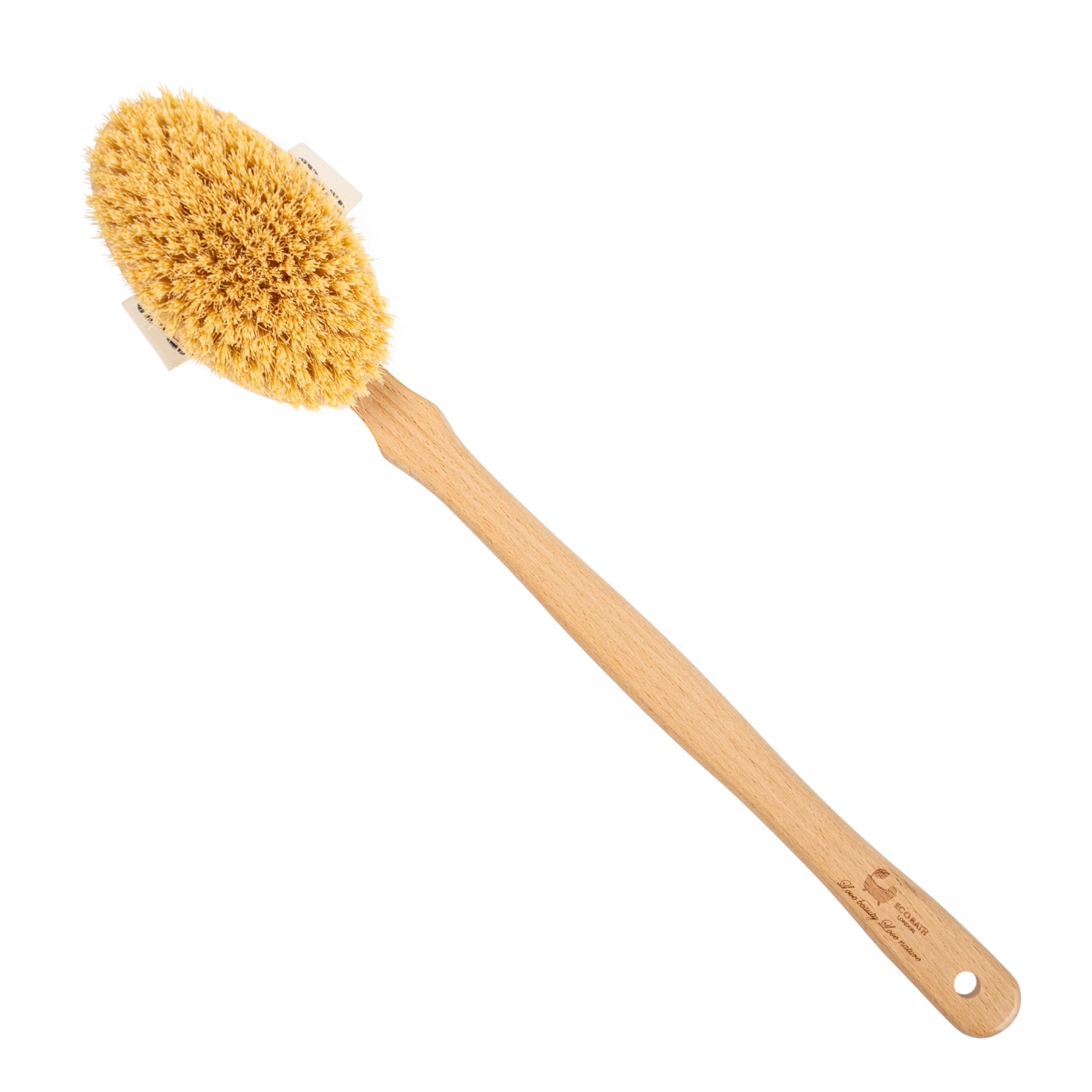 Eco Bath London Natural Hard Sisal Body Brush with Detachable Handle - Firm Dry Brushing Body Brush for Exfoliation, Cellulite Treatment, and Lymphatic Improvement
