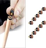 Gunwon 10 Pcs Screw On Cue Tips 10mm Brown Leather Replacement Tips view 4