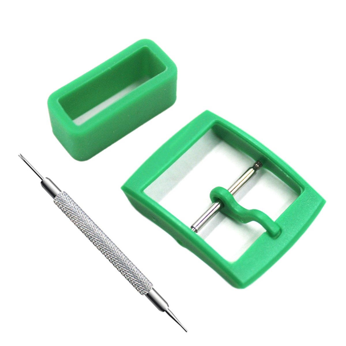 Mango 20mm Dark Green Replacement Buckle and Loop for Swatch Watch Plastic and Silicone - Various Colours and Widths, dark green, 20mm