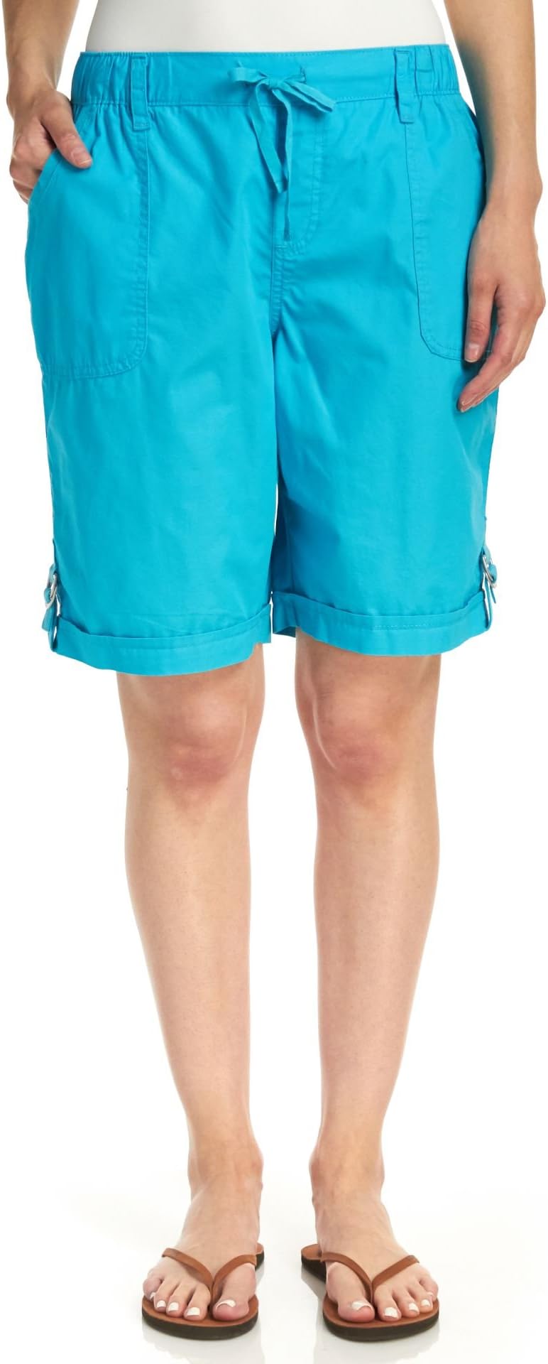 Erika Reagan Poplin Shorts 9 Inch With Tab Hem
