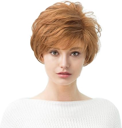 Perruque Cheveux Courts Cheveux Humains Perruque Blonde
