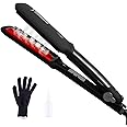 DORISILK Steam Hair Straightener and Curler Iron 2 in 1, Professional Salon Infrared Flat Iron Wide Tourmaline Ceramic Plate, Vapor Straighteners for Hair 450 Degrees Adjustable Temp, 2 Inch Black