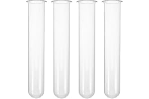 GRIRIW 4pcs Hydroponic Glass Test Tubes 3x3.5x18cm Flower Vase Tubes for Indoor Plant Propagation and Home