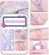 Bansusu Kawaii Bunny Large Girls Backpack Purple 32x17x45cm Bookbag view 7