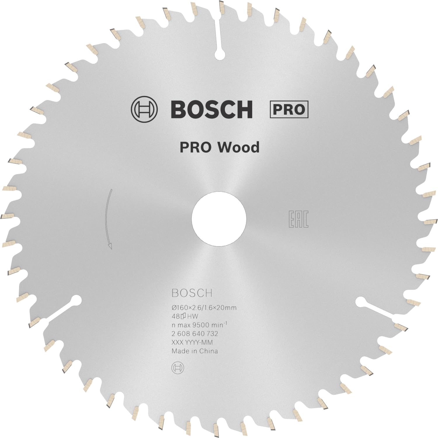 Bosch 1x PRO Wood Circular Saw Blade for Corded Hand-Held Circular Saws (for Softwood, Hardwood, Ø mm, Professional Accessory Hand-Held Circular Saw)