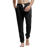 AMY COULEE Men's Casual Joggers Cotton Sweatpants Workout Athletic Pants with Pockets Drawstring Gym Running Pants