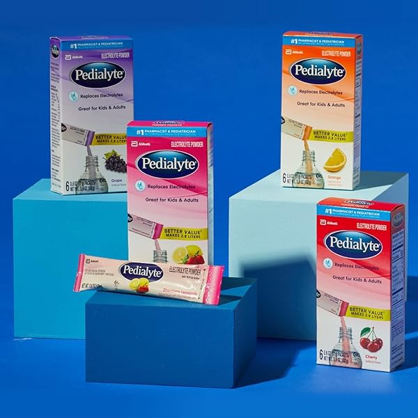 PEDIALYTE ELECTROLYTE POWDER STRAWBERRY LEMONADE, 6 COUNT (PACK OF 1)