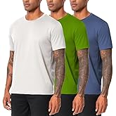 Nutria Mens Dry Fit Workout Shirts 3 Pack Short Sleeve Gym Athletic Running Tees Moisture Wicking Light Breathable Cool U18
