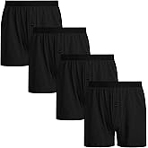 INNERSY Men's Boxer Shorts Loose Fit Soft Cotton Boxers for Men 4 Pack
