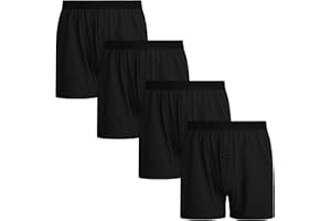 INNERSY Men's Boxer Shorts Loose Fit Soft Cotton Boxers for Men 4 Pack