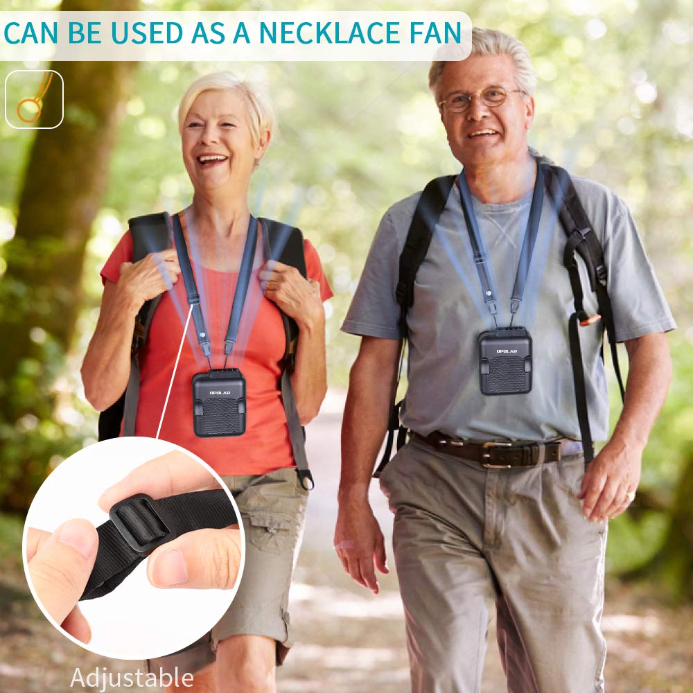 Opolar Personal Mini Waist Clip On Fan Necklace Fan 2in1