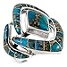 Turquoise Ring in Sterling Silver 925 & Genuine Turquoise Size 6 to 11 (Teal/Matrix Turquoise, 7)