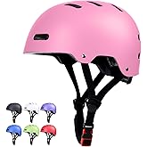 Skateboard Bike Helmet for Adults Women Men Youth Kids (2-3-5-8-14+ Years Boys Girls) - Lightweight Multi-Sport Adjustable Helmets for Bicycle Skateboard Scooter Skate Cycling