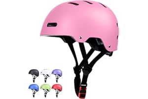 OUWOER Skateboard Bike Helmet for Adults Women Men Youth Kids (2-3-5-8-14+ Years Boys Girls) - Lightweight Multi-Sport Adjustable Helmets for Bicycle Skateboard Scooter Skate Cycling