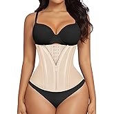 SHAPERX Waist Trainer for Women Corset Shapewear Tummy Control Sport Workout Waist Cincher Body Shaper Zipper and Hooks