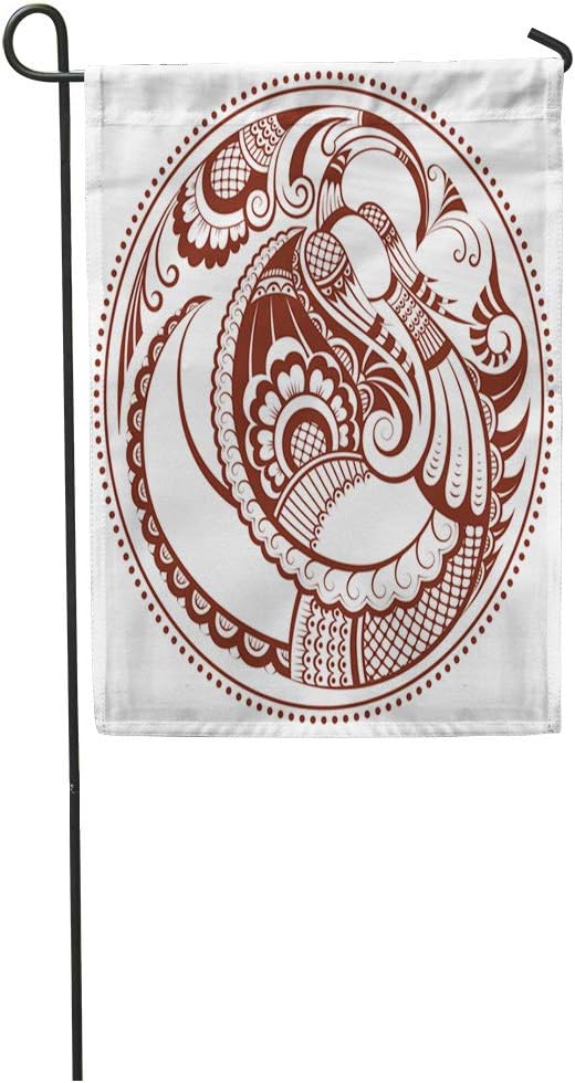 Amazon Com Semtomn Garden Flag Brown Henna Abstract Phoenix Bird