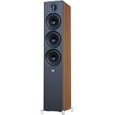 ELAC Debut 3.0 DF63-WN Floorstanding Speaker, Walnut (Each) - 1&rdquo; Aluminum Dome Tweeter, 6.5&rdquo; Aramid Fiber Midrange &amp; Dual 6.5&rdquo; Aramid Fiber Woofers - 3-Way Bass Reflex - 31Hz to 38KHz Response