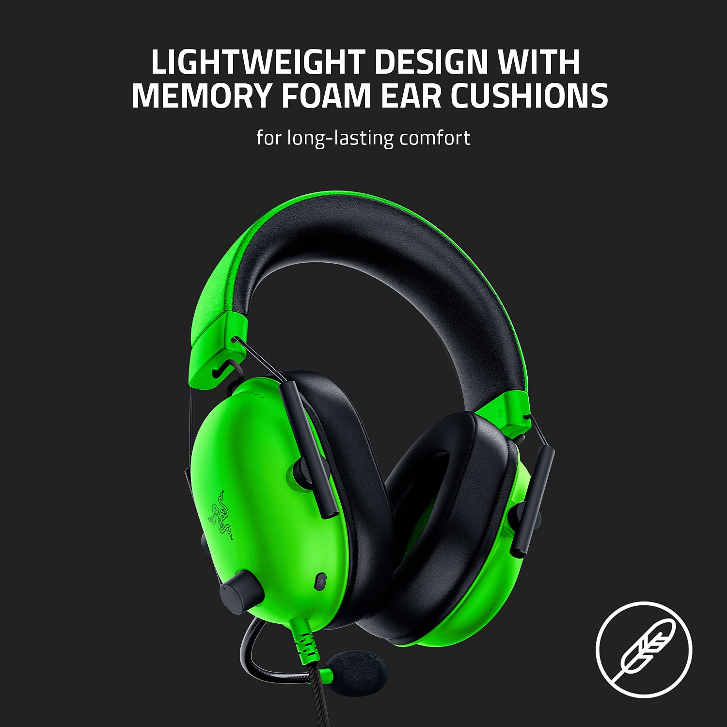 Razer BlackShark V2 X Gaming Headset: 7.1 Surround Sound - 50mm Drivers - Memory Foam Cushion - for PC, PS4, PS5, Switch - 3.5mm Audio Jack - Green