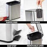 Optimal Products 5L Pedal Bin Slim Lid Soft Close Stainless Steel Bin view 5