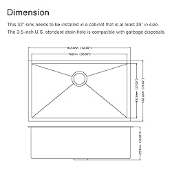 Darker Black 32x19 Inch Undermount Kitchen Sink