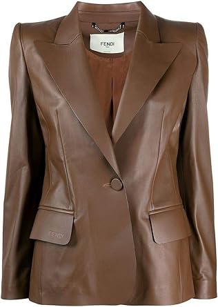 Blazer en cuir marron Clearance