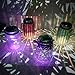 Solar Jar Lights,Hanging Solar Lights Outdoor Glass Jar Sogrand 4Color 8LED Copper Wire Quicksilver Electroplating Copper Cap,Decorative Lantern,for Garden Party Bar Bedroom Landscape