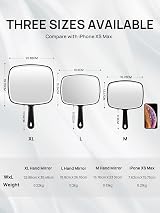 OMIRO Hand Mirror Black Handheld Mirror with Handle Square 3pcs M view 3