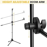Ohuhu Microphone Stand Tripod with Boom and Clips Adjustable Lightweight view 6