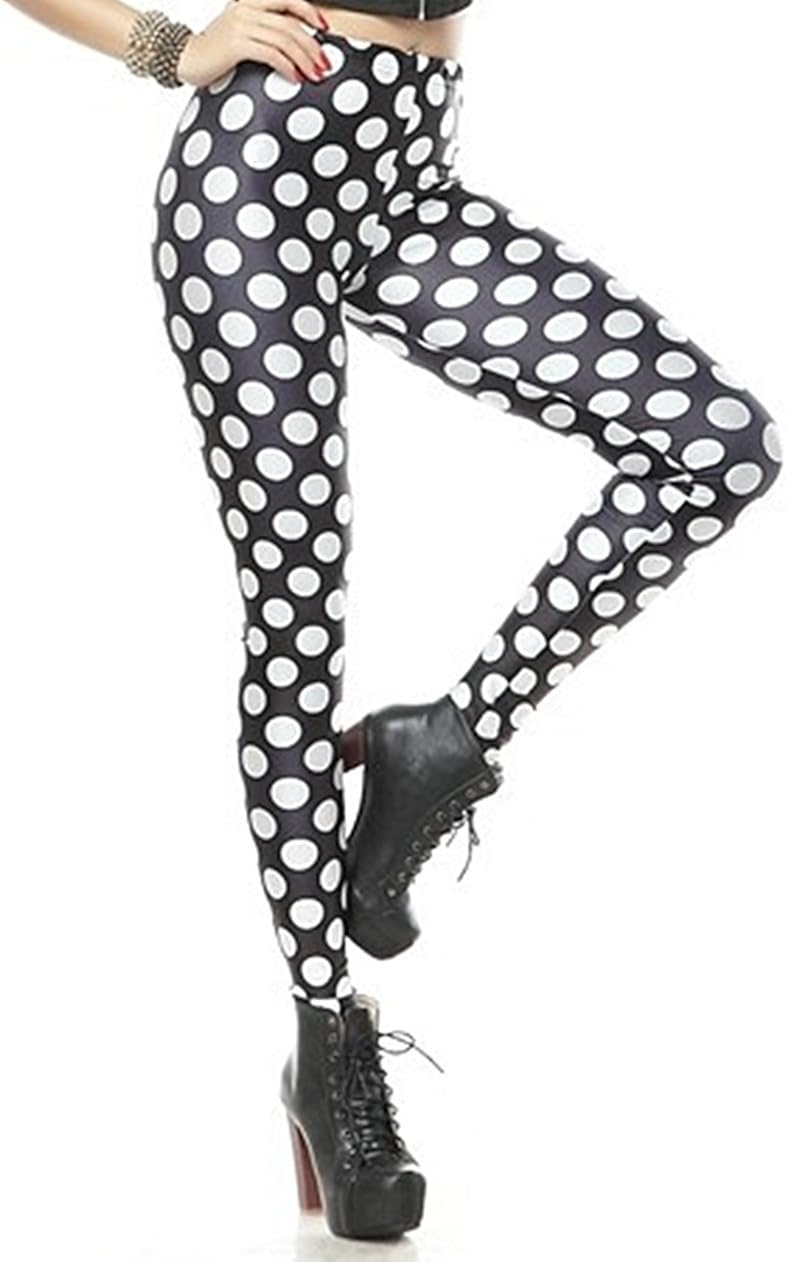 black and white polka dot leggings