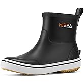 HISEA Kids Rain Boots for Girls Boys Toddler, Waterproof Non-Slip Easy-on Rubber Deck Boots, Lightweight Flexible Unisex-Child Ankle Chelsea Booties for Outdoor School Play