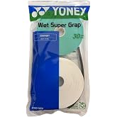 Yonex Wet Super GRAP Tennis Racquet Overgrip (Green/White) &ndash; 30-Pack in Multipacks (1-6 Packs Available)