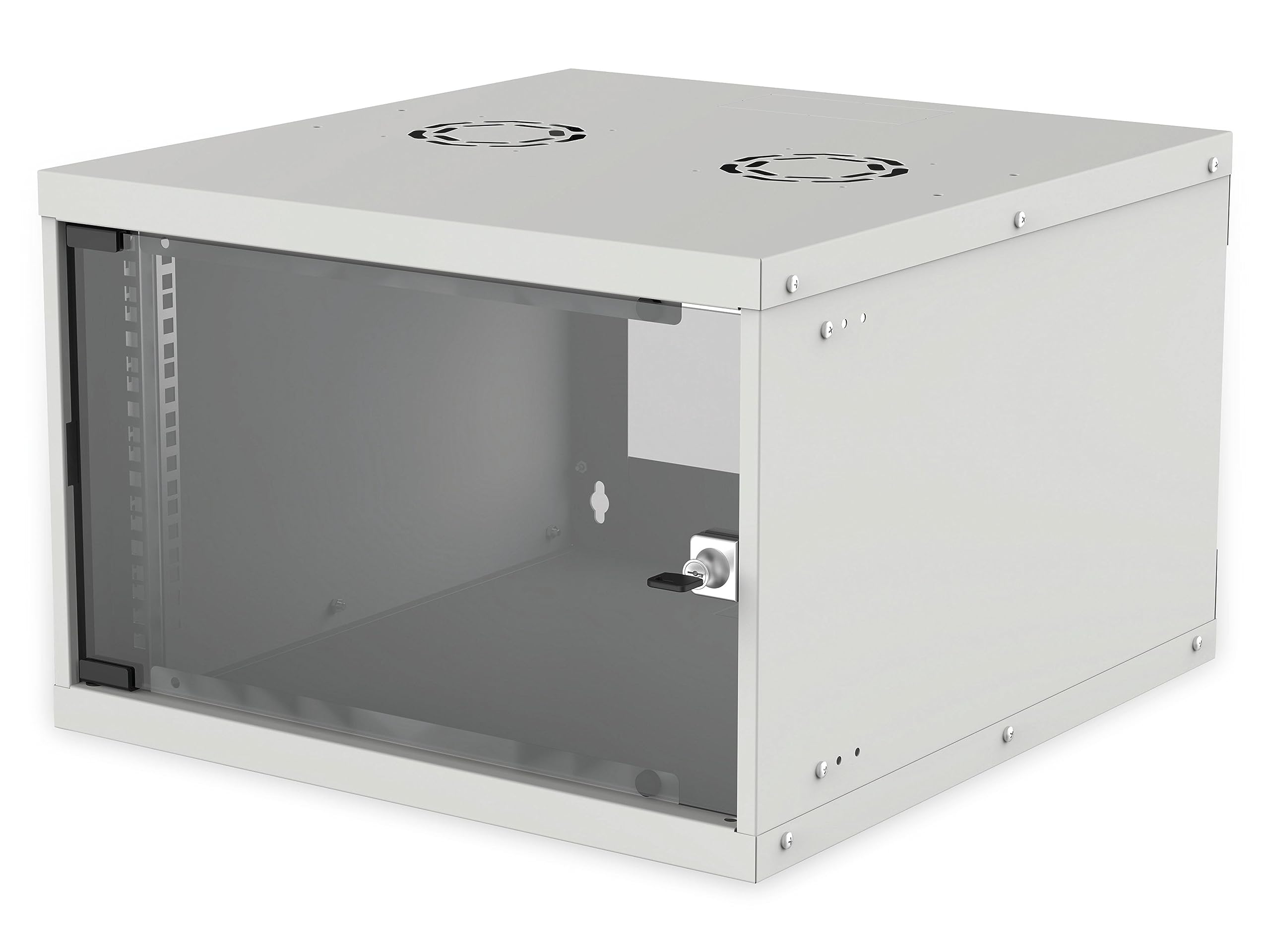 Intellinet Network Cabinet, Wall Mount (Basic), 6U, 560 mm Deep, Grey, Flatpack, Max 50 kg, Glass Door, 19 Inch, Three Year Warranty — image 1
