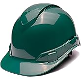 Pyramex Ridgeline Cap Style Hard Hat 4 Point Ratchet Vented Green