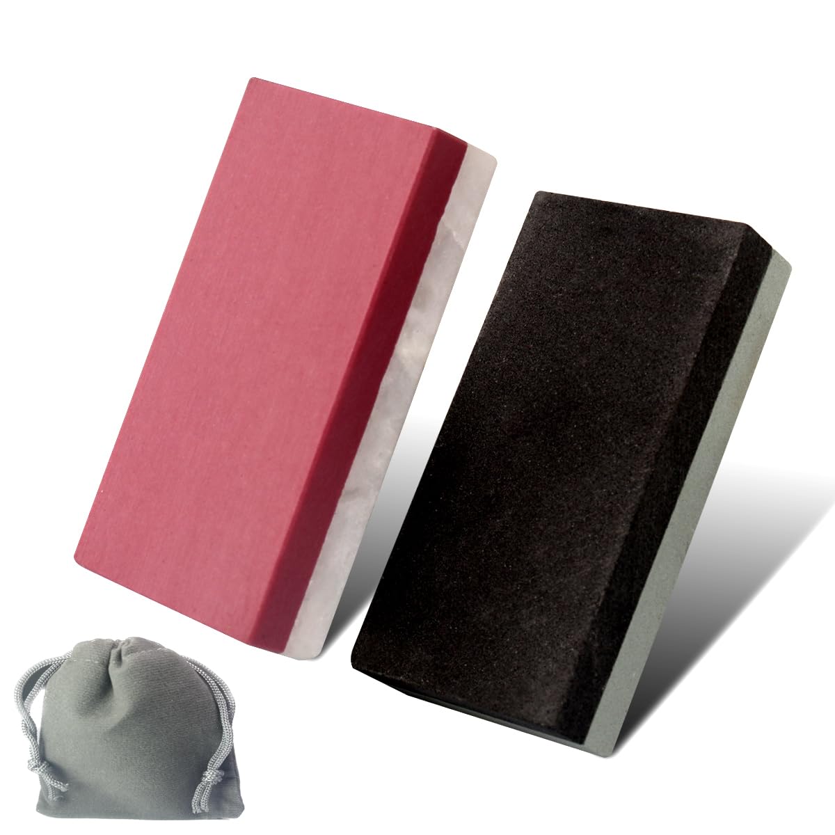 CBRIGHT Knife Sharpening Stone 2pcs Small Whetstone Two-Sided Fine/Coarse Combination (400#/800#) (3000#/8000Grit) Sharpener Stone Set [1.97x0.98x0.39inch]