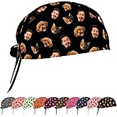 Custom Scrub Cap with Face, Custom Cook Hats, Customized Nurse Caps for Women Men Personalized Surgical Cap for Gifts