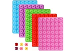 WINERMING Donut Candy Mold,5 Pack Silicone Nonstick Ring Gummy Candy Molds for Chocolate Jelly Ice Cube Candy Pralines Caramels Ganache Snacks， Baking Candy Cake Decoration