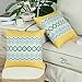 CaliTime Pack of 2 Soft Canvas Throw Pillow Covers Cases for Couch Sofa Home Decor Bohemian Style Colorful Zigzag Striped Geometric 18 X 18 Inches Bright Yellow
