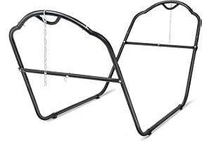 SUNCREAT Universal Steel Hammock Stand Only, Heavy Duty Hammock Stand, Fits 2 Person Hammock 9 to 14 Feet Long, 475-Pound Capacity, Patent Pending, Black