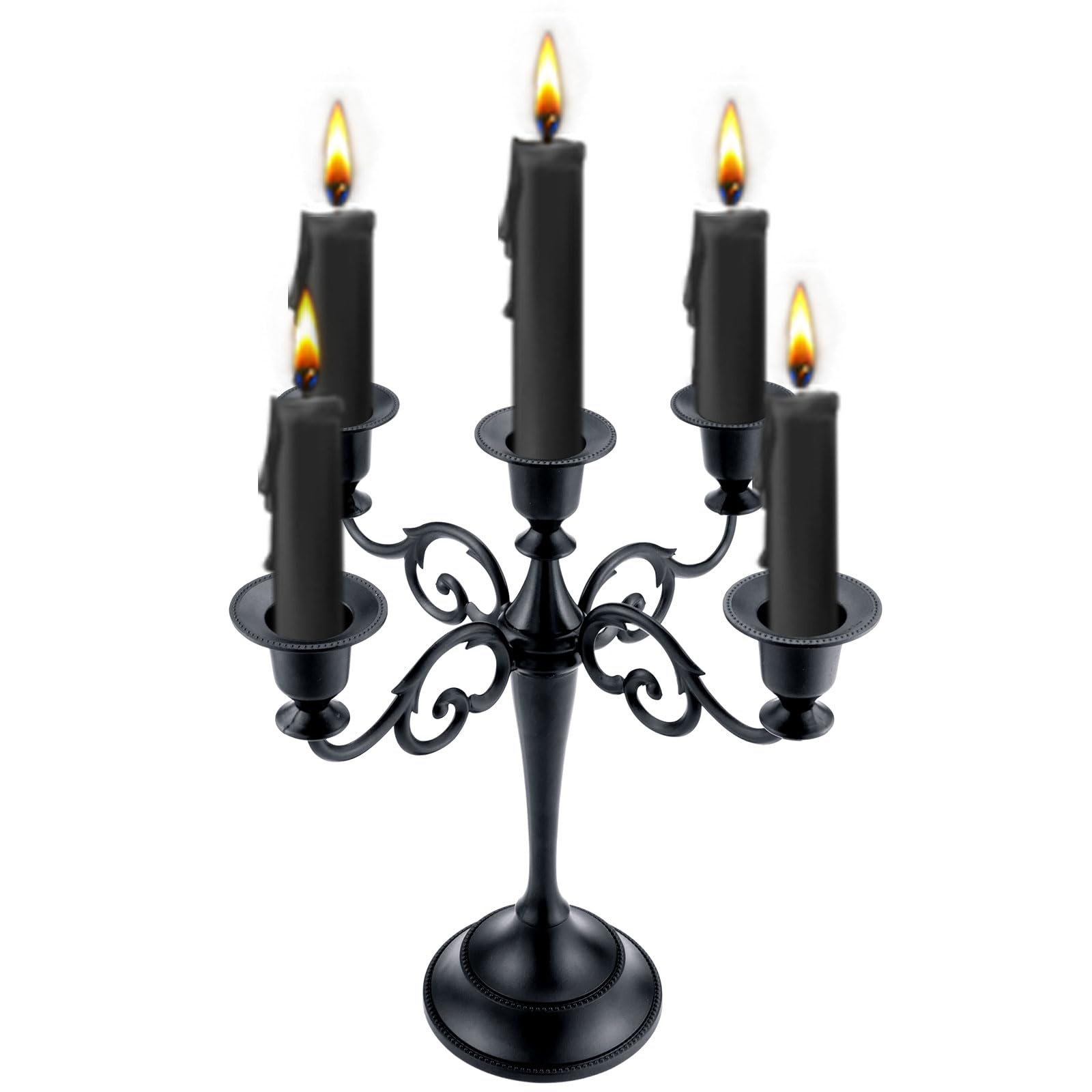 Elegant gothic black candelabra