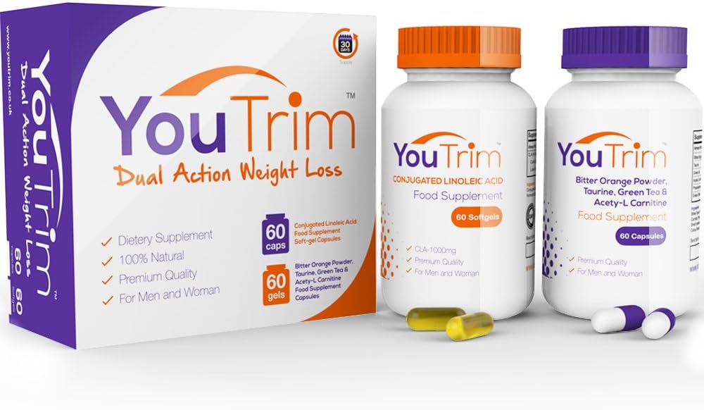 YouTrim Dual Weight Loss Diet Pills & Fat Burners - Lose Weight or Your Money Back! - 100% Natural Slimming Pills - As Featured in Womens Fitness Magazine