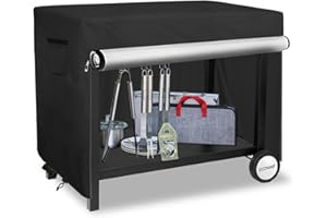 Bitubi Outdoor Dining Cart Cover for Royal Gourmet Dining Worktable PC3401B/PC3401S, Heavy Duty Waterproof Prep Table Cover with Split Zipper, Compatible with 40 inch Utility Cart