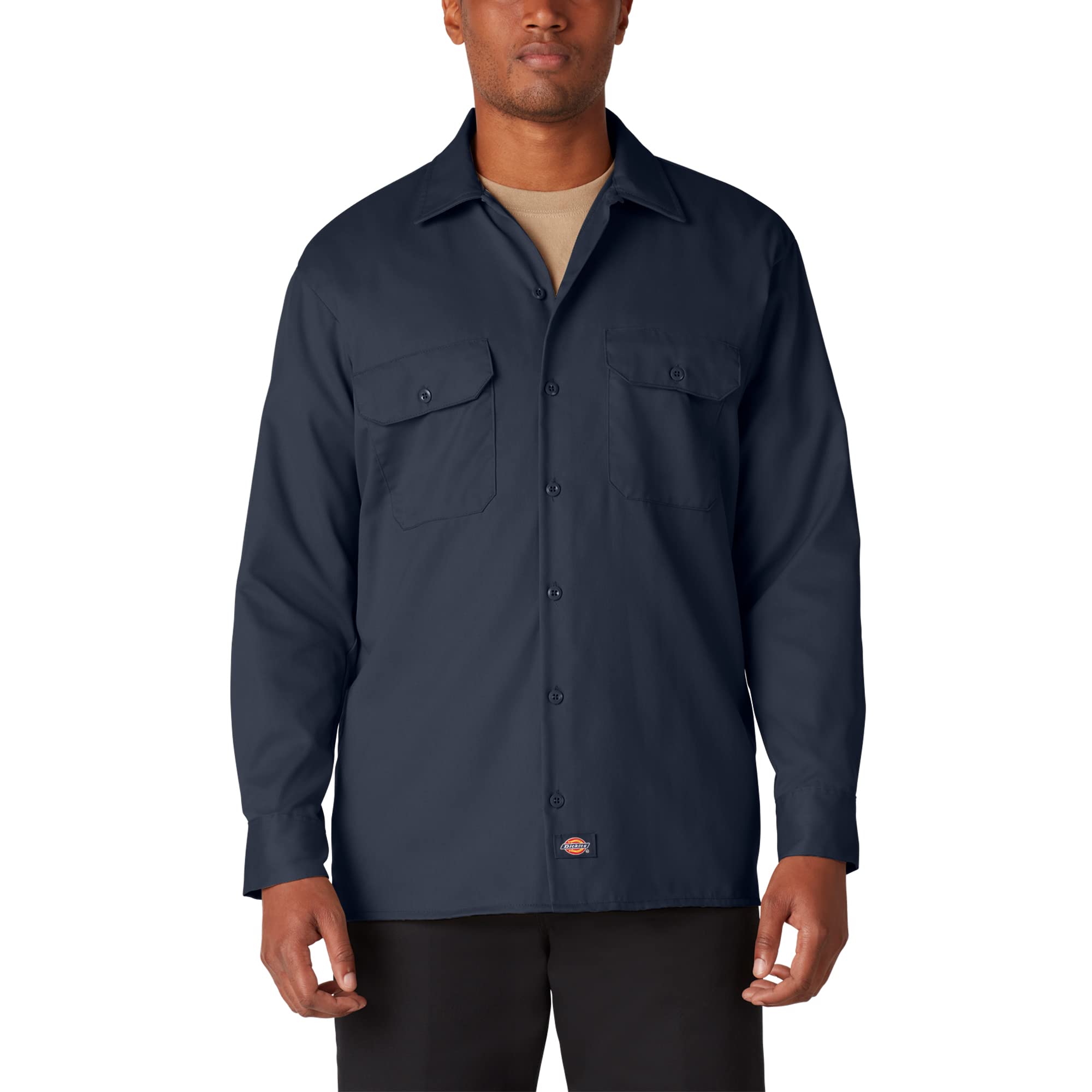 Dickies Men's Big and Tall Long Sleeve Work Shirt, Dark Navy V1, 3XL — image 1