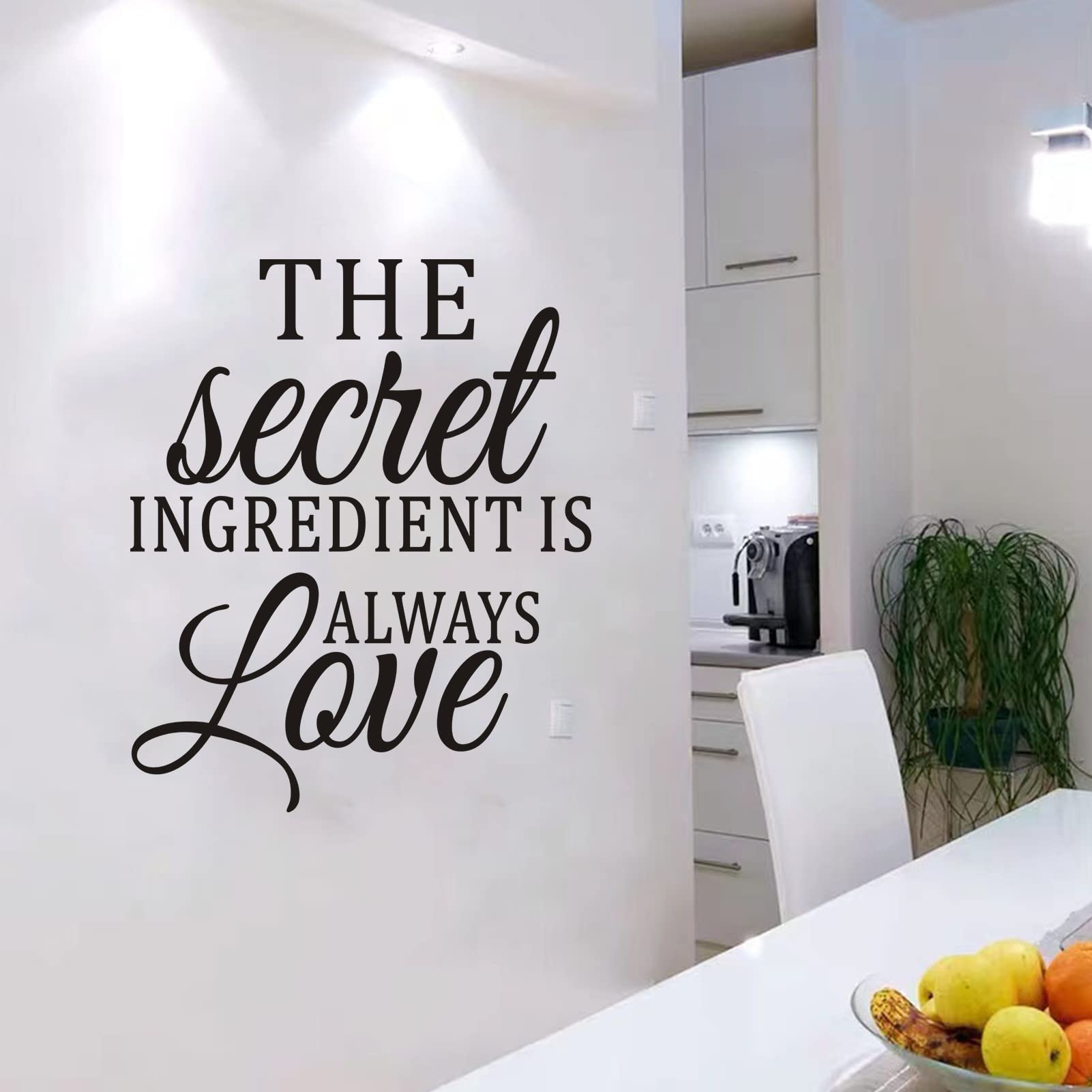 Kitchen Wall Decor, Kitchen Wall Stickers, Quotes Bedroom Family Inspirational Dining Room Home Sayings Sign Words Vinyl Art Wall Decals, The Secret Ingredient is Always Love 20"X24"